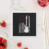 Bass Flag USAギターアメリカギタリスト音楽愛好家 スタンダードカクテルナプキン (インサイチュ)