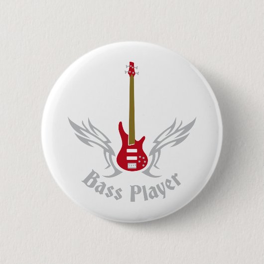 bass guitar 缶バッジ (正面)