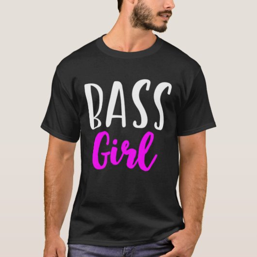Bass Guitar Girl Player Women  Cute Tシャツ (正面)