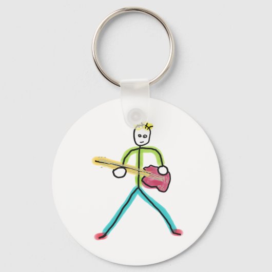 Bass Guitar Stickman キーホルダー (正面)