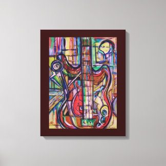 Bass Guitar Streted Canvas Print by ValAries キャンバスプリント