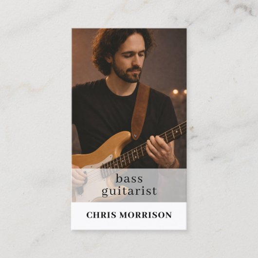 Bass Guitarist Musician QR Code Photo 名刺 (正面)