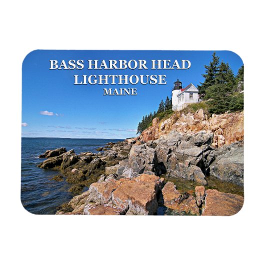 Bass Harbor Head Light House, Maine Photo Magnet マグネット (横)
