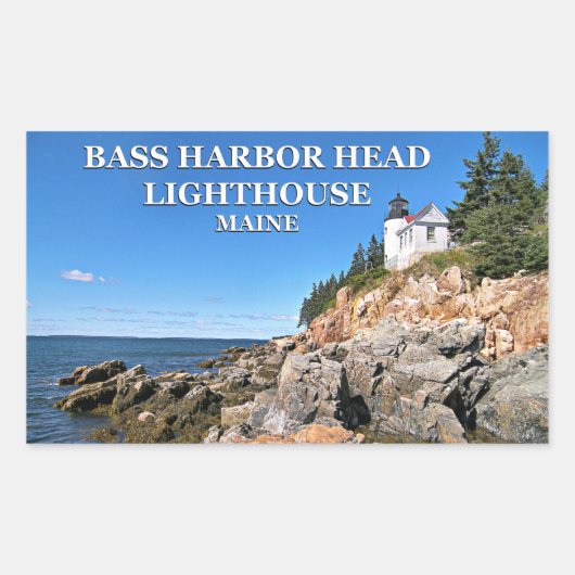 Bass Harbor Head Light house, Maine Stickers 長方形シール (正面)