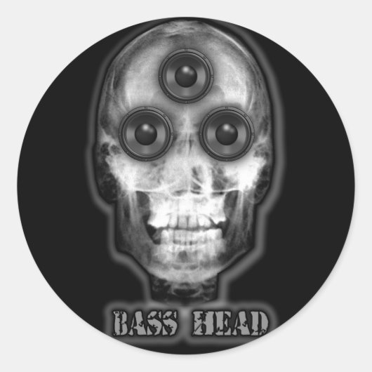 BASS HEADダブステップアーティスト ラウンドシール (正面)