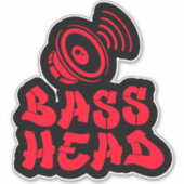 BASS HEAD red black シール (正面)