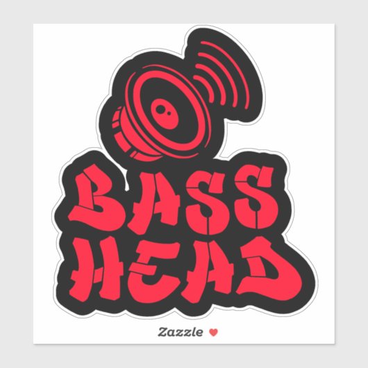 BASS HEAD red black シール (シート)