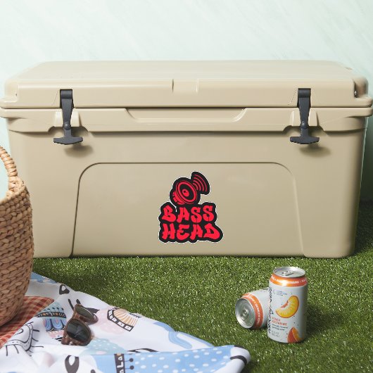 BASS HEAD red black シール (クーラー)