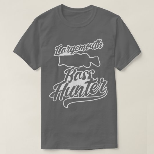 Bass Hunter Designラーゲマウスバスフィッシング Tシャツ (デザイン正面)