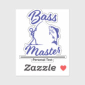 Bass Master Stick Man illustration, personalize シール (シート)