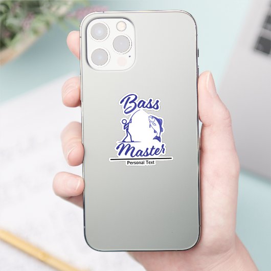 Bass Master Stick Man illustration, personalize シール (スマートフォン)