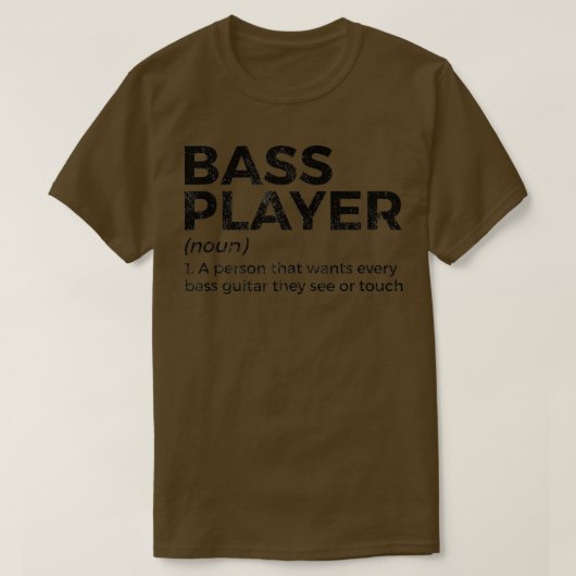 Bass Player Definition Bassistミュージシャンank o Tシャツ (デザイン正面)