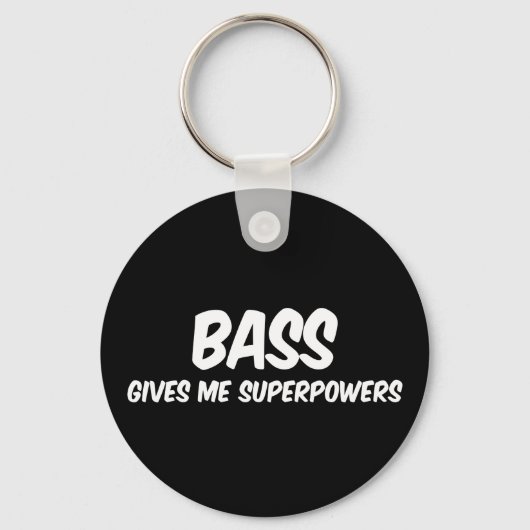 Bass Superpowers Superheroおもしろい Music キーホルダー (正面)