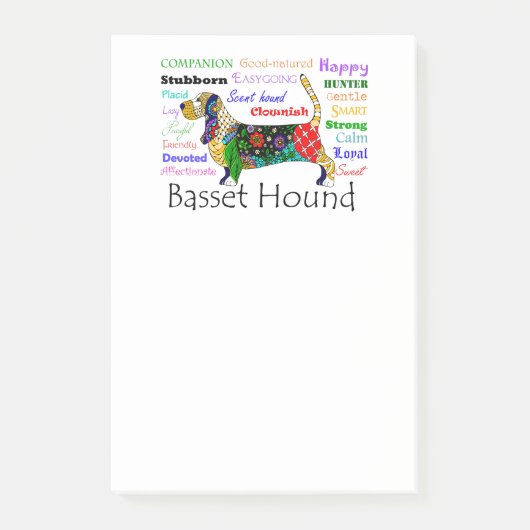 Bassetの特徴Post-Itノート ポストイット (正面)
