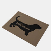 Bassetハウンドのシルエッパーソナライズされたト形式 ドアマット (アングル)