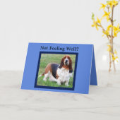 Bassetハウンドナースとボーン付きの「Get Well」カード カード (黄色い花)