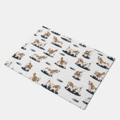 Bassetハウンドパターン ドアマット (アングル)