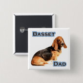 Bassetハウンドパパ4 – ボタン 缶バッジ (正面&裏面)