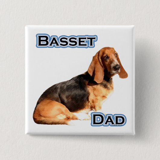 Bassetハウンドパパ4 – ボタン 缶バッジ (正面)