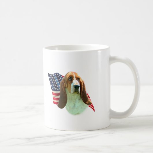 Bassetハウンドフラグ コーヒーマグカップ (右)