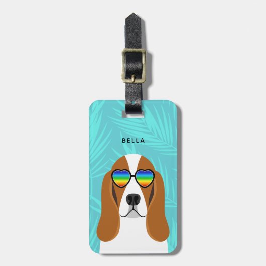 Bassetハウンド荷物タグ ラゲッジタグ (正面縦)