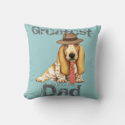 Bassetパパ クッション (正面)