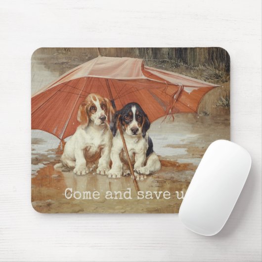 Basset犬の子犬の傘の下のCC0866トロッド マウスパッド (マウス)