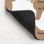 Basset Fauve deブルターニュ色の名前のシルエット マウスパッド (コーナー)