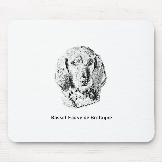 Basset Fauve deブルターニュDrawing マウスパッド (正面)