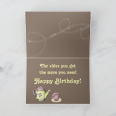 Basset Houndおもしろい付きの「Need Coffee」誕生日・カード カード (内部)