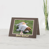 Basset Houndおもしろい付きの「Need Coffee」誕生日・カード カード (正面)