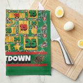 Basset Houndカウントダウンクリスマスアドベントカレンダー キッチンタオル (四つ折り)