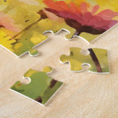 Basset Houndカラフル水カラーのアートワーク ジグソーパズル (側面)