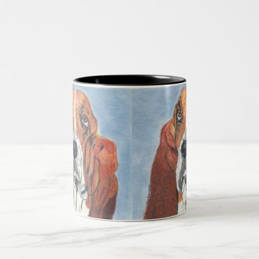 Basset Hound氏はWatson氏を手描き作成と名付けた ツートーンマグカップ (中央)