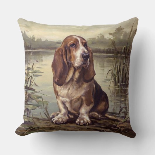 Basset Hound クッション (正面)