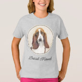 Basset Hound 絵画's – かわいいオリジナルドッグアートT-Sh Tシャツ (正面)