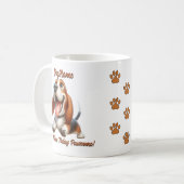 Basset Hound - Add Dog's Name, Change文字 コーヒーマグカップ (正面左)