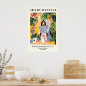 Basset Hound Bathroom Print Matisse Style Dog ポスター (キッチン)