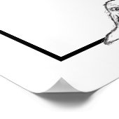 basset hound black white simple puppy dog eyes  ポスター (角)