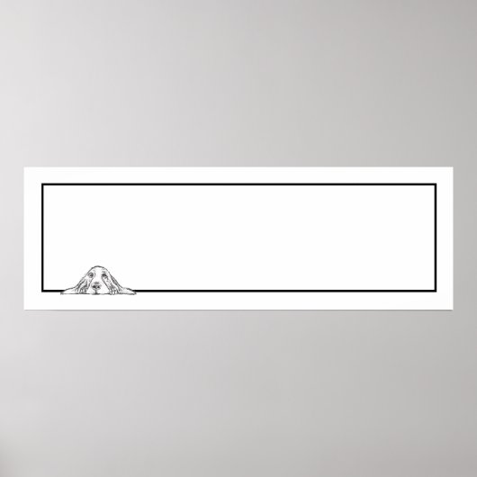 basset hound black white simple puppy dog eyes  ポスター (正面)