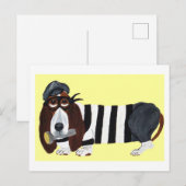 Basset Hound Burglar ポストカード (正面/裏面)