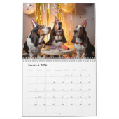 Basset Hound Calendar カレンダー (1月 2026)
