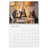 Basset Hound Calendar カレンダー (1月 2027)