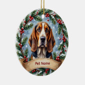 Basset Hound Christmas セラミックオーナメント (右)