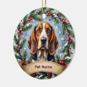 Basset Hound Christmas セラミックオーナメント (左)