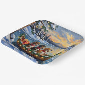 Basset Hound Christmas Boat Holiday ペーパープレート (傾斜あり)