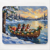 Basset Hound Christmas Boat Holiday マウスパッド (正面)