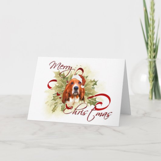 Basset Hound Christmas Cards シーズンカード (正面)