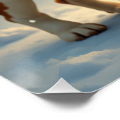 Basset Hound Christmas Carol Singers Painting ポスター (コーナー)