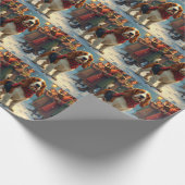 Basset Hound Christmas Carol Singers Painting ラッピングペーパー (角)